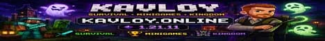 Kavloy Minecraft Server | Survival • Minigames • Skyblock|  1.21.11 banner