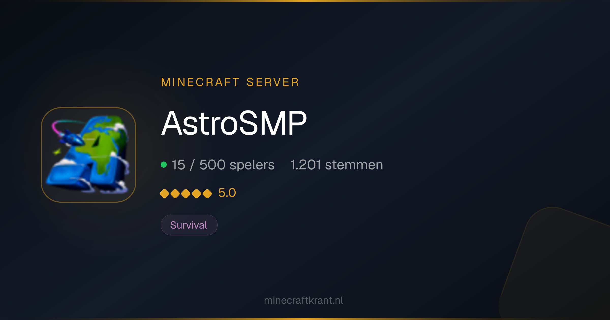AstroSMP — Minecraft Server IP & Info 2026 | MinecraftKrant