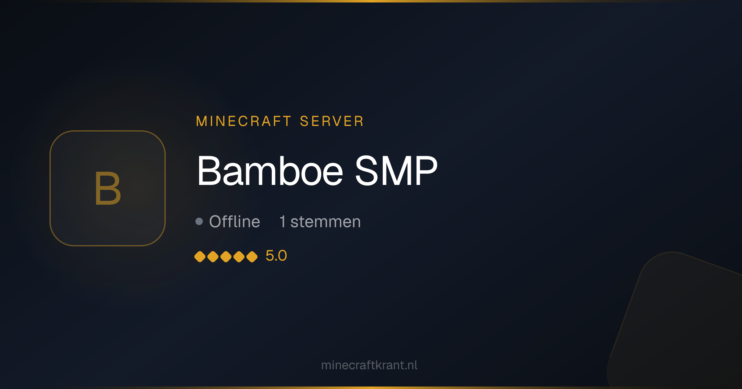 Bamboe SMP — Minecraft Server IP & Info 2026 | MinecraftKrant