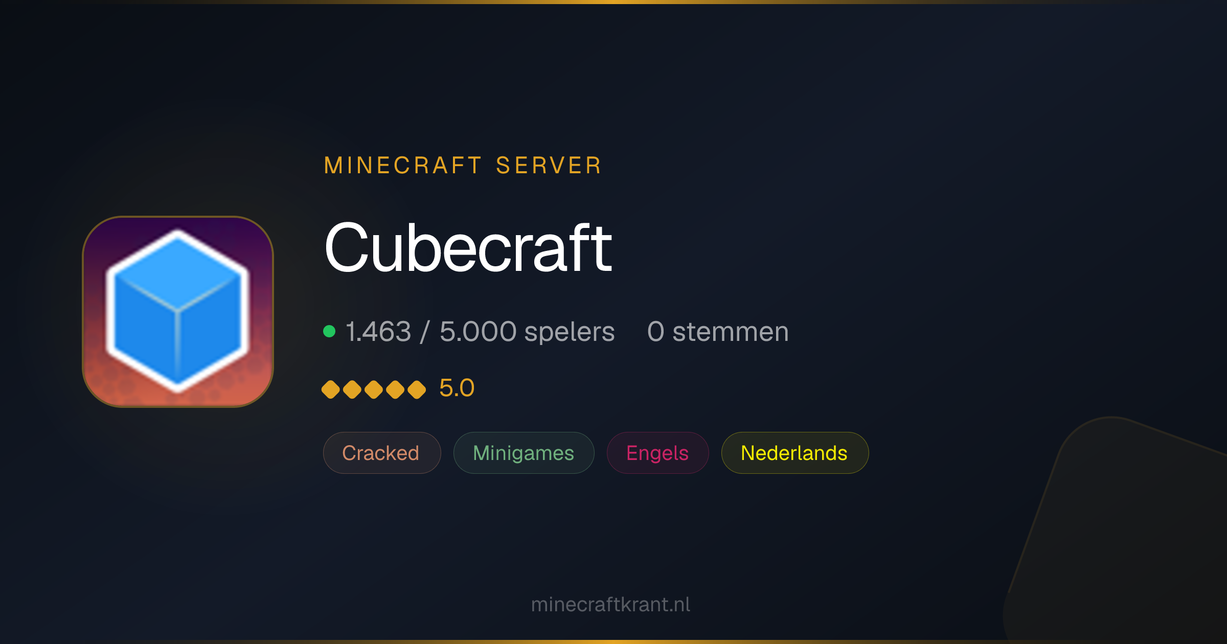 Cubecraft — Minecraft Server IP & Info 2026 | MinecraftKrant