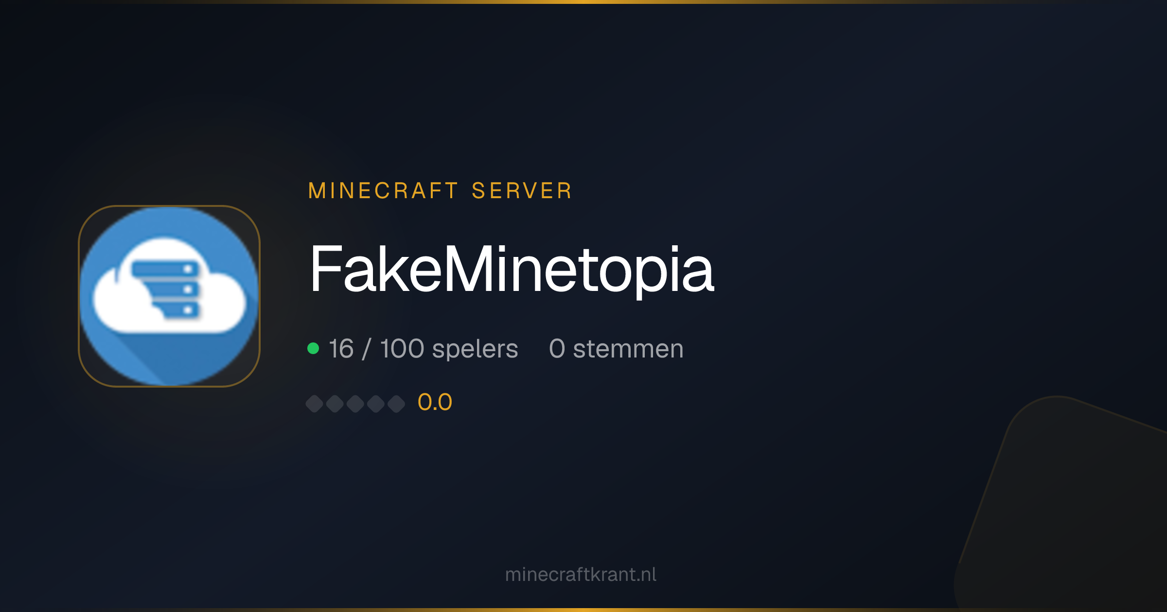 FakeMinetopia — Minecraft Server IP & Info 2026 | MinecraftKrant