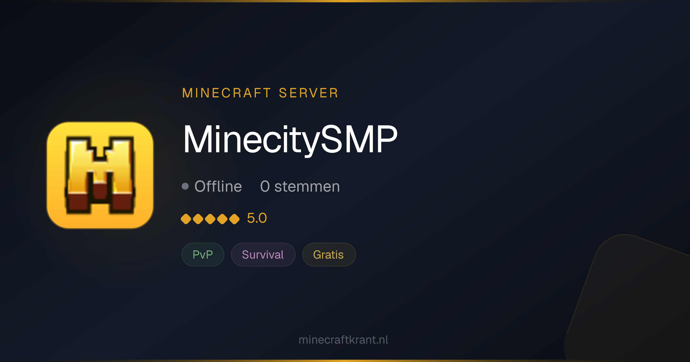 MinecitySMP — Minecraft Server IP & Info 2026 | MinecraftKrant