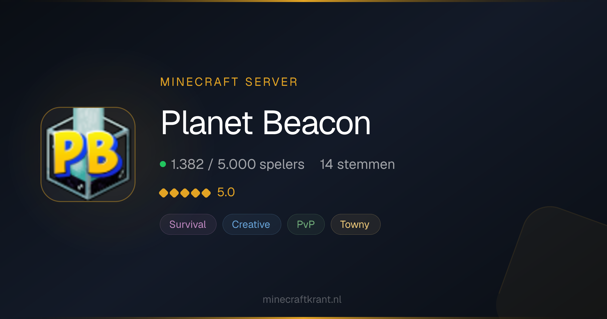 Planet Beacon — Minecraft Server IP & Info 2026 | MinecraftKrant