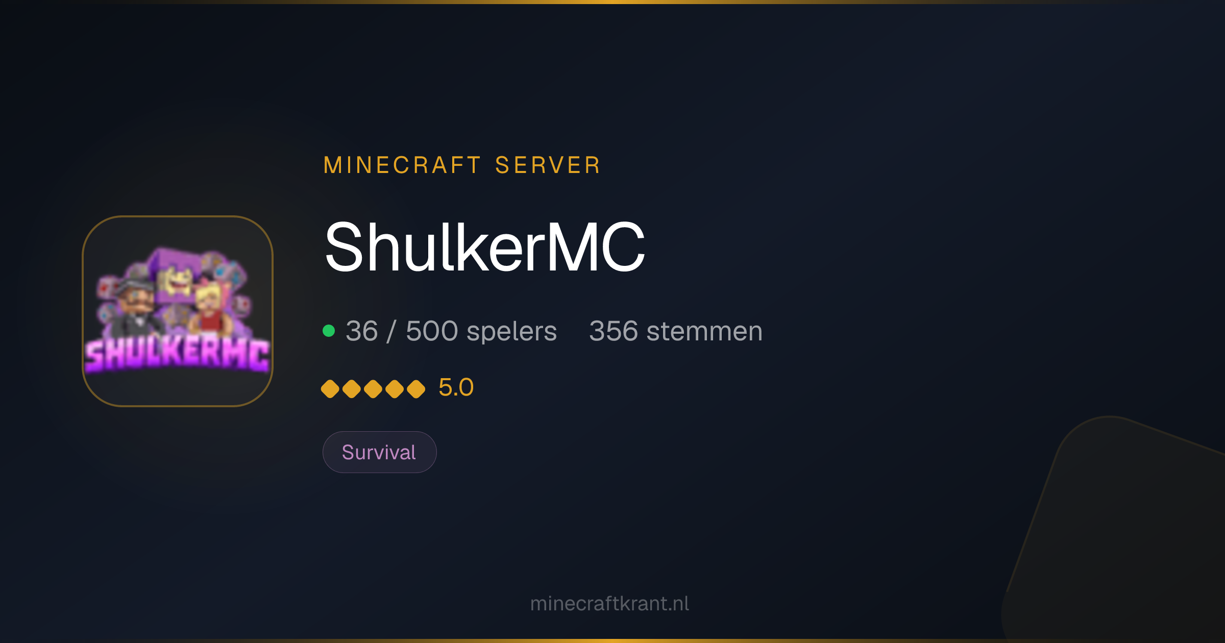 ShulkerMC — Minecraft Server IP & Info 2026 | MinecraftKrant