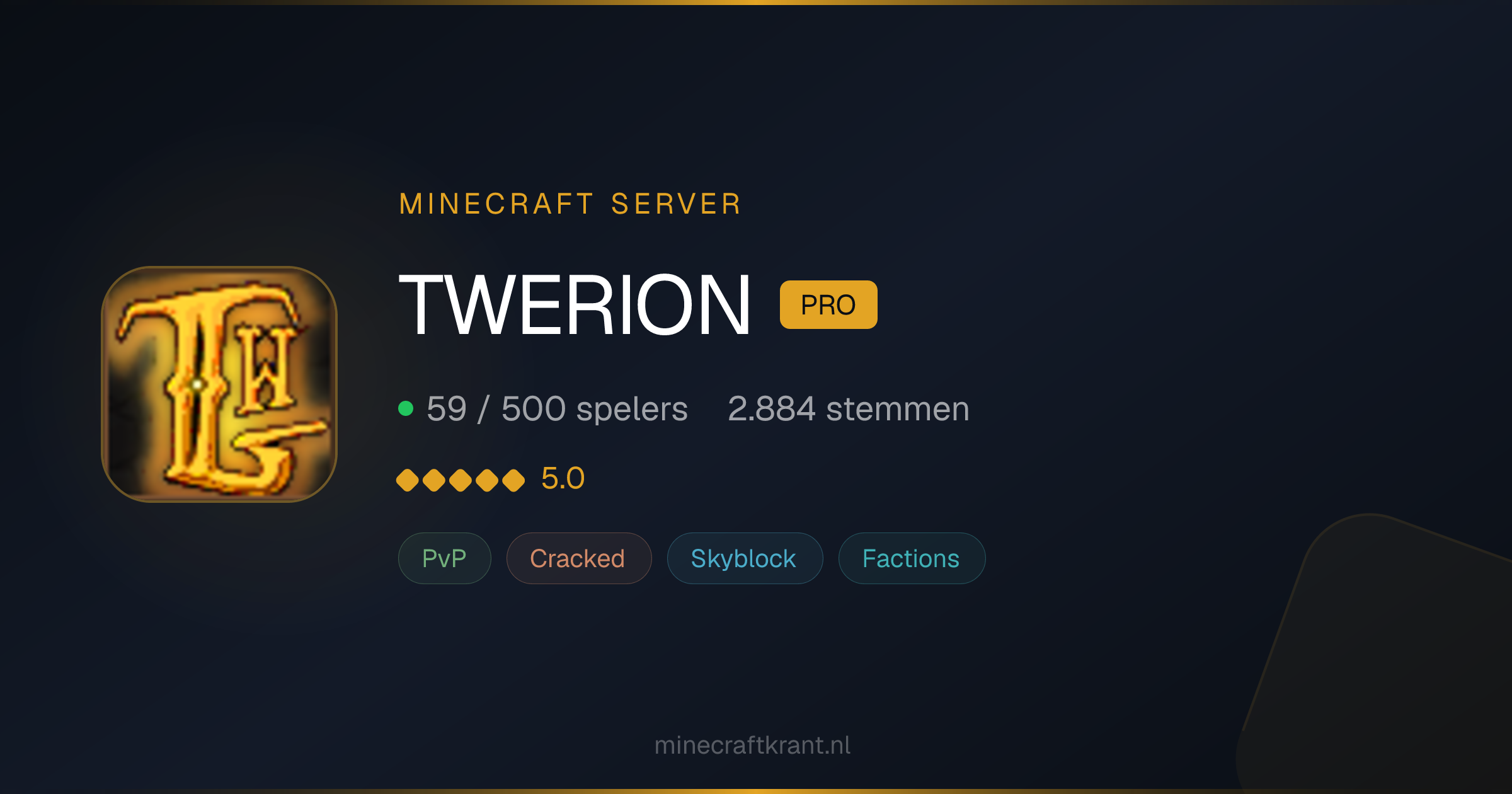 TWERION — Minecraft Server IP & Info 2026 | MinecraftKrant