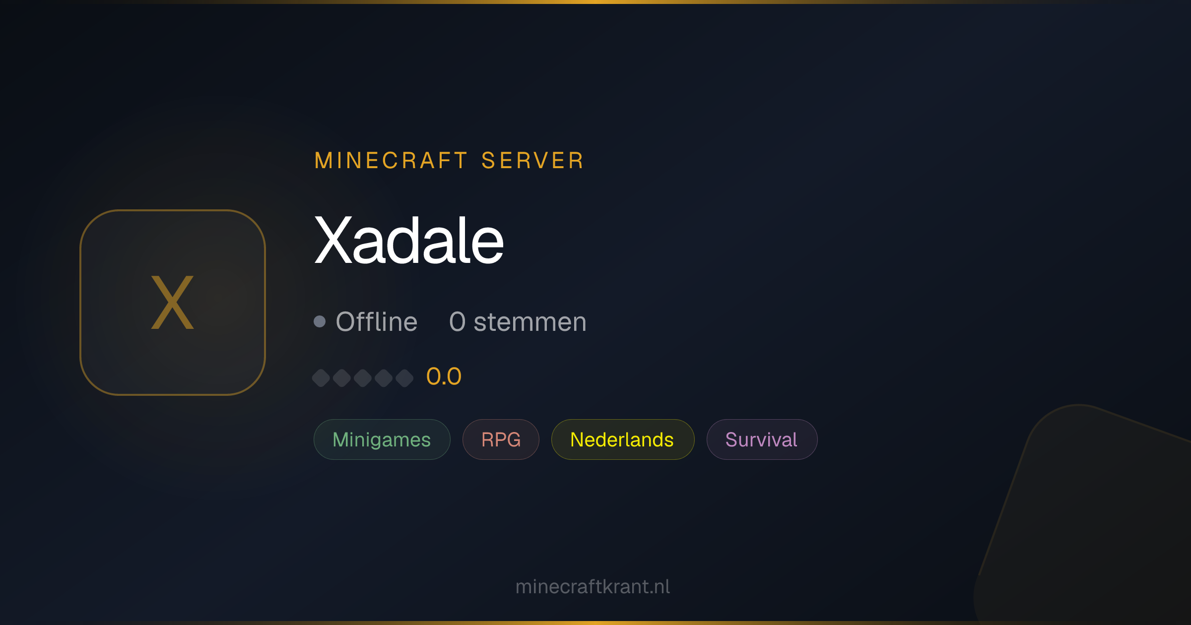 Xadale — Minecraft Server IP & Info 2026 | MinecraftKrant