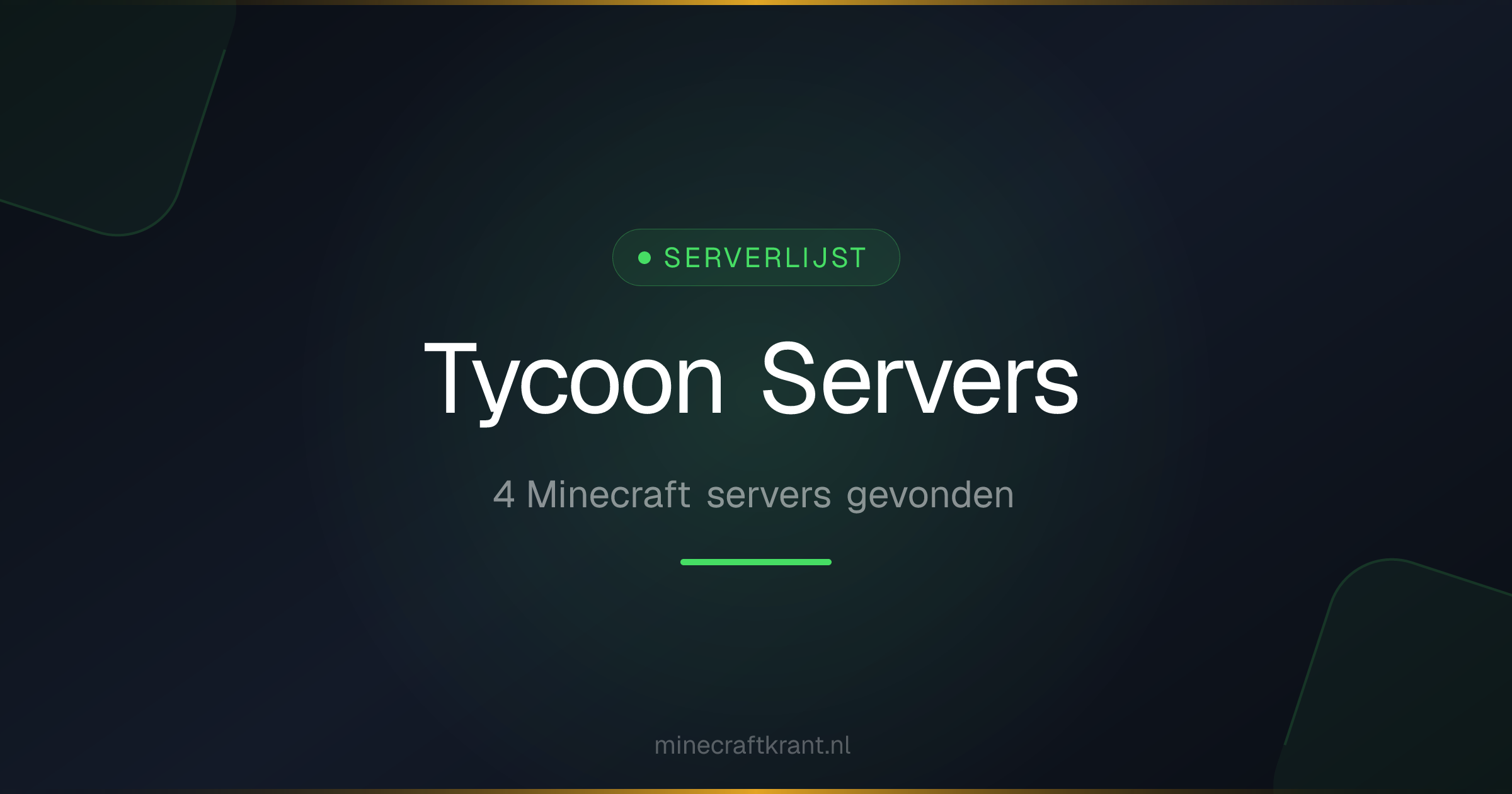 Minecraft Tycoon Servers 2026 — Top Tycoon Serverlijst | MinecraftKrant